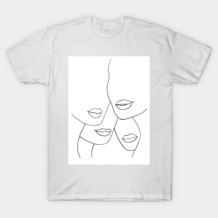 Abstract woman faces and lips 2 T-Shirt